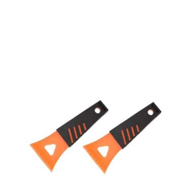 Imagem de FALVFUN Raspador de gelo para para-brisa de carro, 2 peças de plástico portátil janela de veículo neve geada LCE removedor de congelador de limpeza com alça antiderrapante, descongelador de pá de