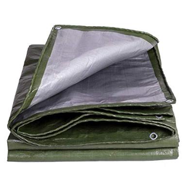 Imagem de OKUOKA Lona impermeável resistente estabilização UV flexível e resistente ao desgaste galvanizado capa de reboque terraço ao ar livre, 23 tamanhos (cor: verde, tamanho: 6 x 8 m)