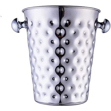 Imagem de Balde de champanhe dourado escovado com balde de gelo de aço inoxidável gravado com carrinho