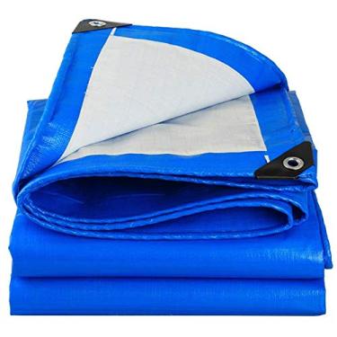 Imagem de OKUOKA Lona impermeável resistente protetor solar telhado borda à prova de intempéries buraco acessórios de jardinagem toalha de mesa de piquenique ao ar livre, 22 tamanhos (cor: azul, tamanho: 6,8 x