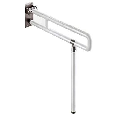 Imagem de LUOFDCLDDD Barra de apoio para banheiro em forma de U de aço inoxidável antiderrapante, suporte de segurança de banheiro para idosos deficientes com alça auxiliar para vaso sanitário/branco/60 cm