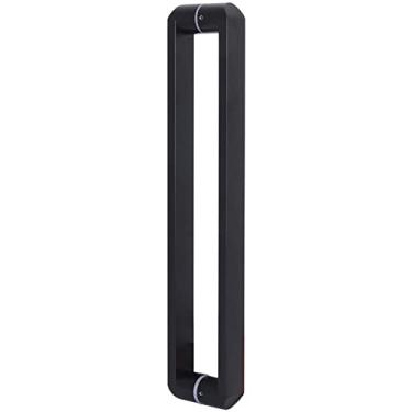 Imagem de Puxador de porta moderno puxador de porta de celeiro preto, puxador de madeira com acabamento fosco, maçaneta de porta de bar de chuveiro de cozinha de salão de hotel, instalação preta a preta