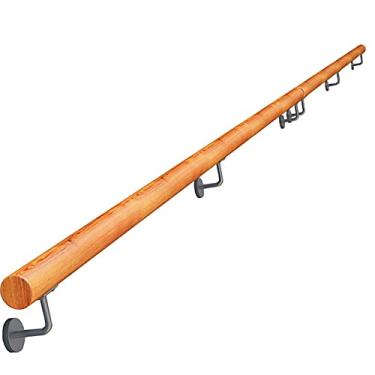 Imagem de Corrimãos antiderrapantes para escadas externas e internas, com corrimãos de escada de madeira adequados para instalação de idosos/crianças, fácil de instalar (tamanho: 30 cm (1 pé)) (tamanho: