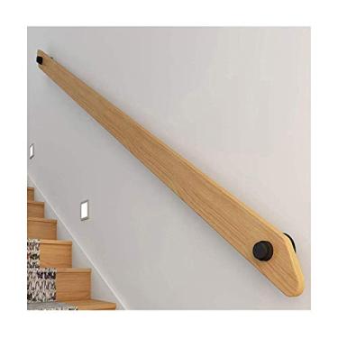 Imagem de Corrimão de escada de madeira antiderrapante para casa contra a parede para ambientes internos de sótão para idosos corrimãos de suporte de corredor (1,8 m a 6 m) (tamanho: 1,8 m)