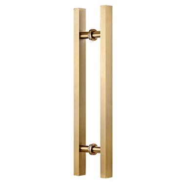 Imagem de Maçaneta de porta de entrada quadrada de 20 polegadas/24 polegadas/47 polegadas puxador moderno de aço para chuveiro de vidro deslizante/porta de celeiro/porta exterior interior inclui acessórios