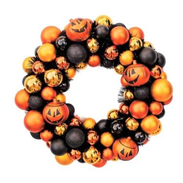 Imagem de Guirlanda de abóbora – Decoração de porta de bola de abóbora de Halloween, decoração de guirlanda interna e externa para centro de mesa, colheita, casa, lareira, parede, festa, casa de fazenda