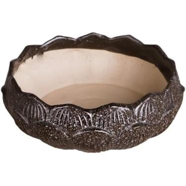 Imagem de GLETSF Vaso de flores de grande diâmetro, vaso de flores suculentas, vaso de cerâmica grande, cerâmica crua simples, bandeja para plantas suculentas, vaso, vasos de plantas. A