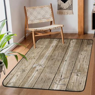 Imagem de Tapete para sala de estar, lavável à máquina, de madeira simples, à beira-mar, antiderrapante, tapete macio, para sala de estar, quarto, sala de jantar, berçário, cozinha, decoração de casa