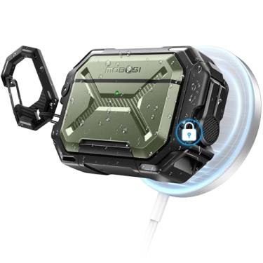 Imagem de MOBOSI Capa para AirPods Pro 3 [IP68 à prova d'água para iPods Pro 3 e compatível com MagSafe] Capa protetora de grau militar para fones de ouvido Pro3 com trava segura, chaveiro e suporte de telefone