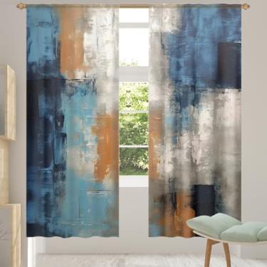 Imagem de 2 conjuntos de painéis pintura de quadro de madeira cortinas transparentes vintage cortinas transparentes arejadas com filtro leve painéis de cortina leve cortina de porta para janela para sala de