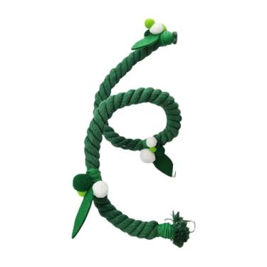 Imagem de Poleiro de Corda,Brinquedo Flexível de Algodão Verde para Mastigar e Balanço | Corda de Escalada para Calopsitas - Para Cacatuas, Agapornis, Periquitos e Aves de Pequeno Porte