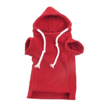 Imagem de Generic Roupa para furão com capuz, fantasia de hamster, lavável, quente, fofa, fácil de limpar, multiuso, para porquinho-da-índia, chinchila e, Vermelho