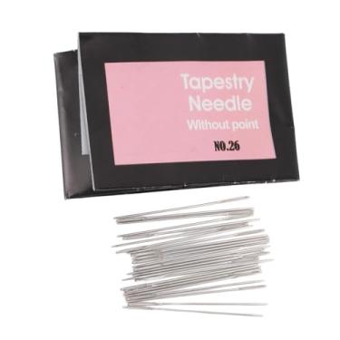 Imagem de Pacote de agulhas de costura de olho grande com 25 agulhas de bordado à mão de aço inoxidável sem corte para iniciantes e crianças Ferramentas de costura seguras e fáceis de (Nº 26)