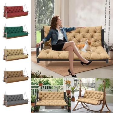Imagem de SDBRKDZSW Almofadas de balanço ao ar livre para móveis de pátio à prova d'água, almofadas giratórias de varanda de 2 a 3 lugares com tiras de amarração espessas para pátio, decks ao ar livre e jardim