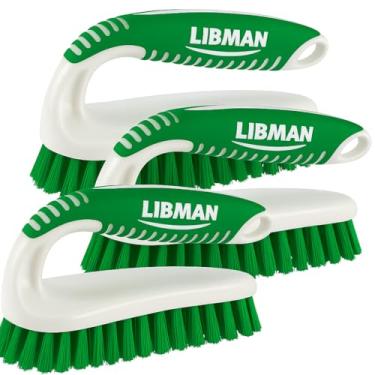 Imagem de Escova de limpeza LIBMAN – Escova de limpeza de argamassa potente com cerdas fortes – pacote com 3 escovas para limpar banheiro, cozinha, piso, chuveiro, pia, banheira, carpete – multiuso