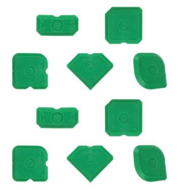 Imagem de Tinoaly 10un. Kit de Ferramentas Calafetagem Silicone, Removedor Calafetagem Raspador de Selante Portátil Raspador Rejunte Reutilizável para Piso Cozinha e Banheiro (Verde)