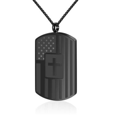 Imagem de Dletay Colar de cremação para urnas de escudo de cinzas, pingente de cinzas, suporte de cinzas, joia de cremação memorial de aço inoxidável para mulheres e homens, Aço inoxidável, Sem Pedra Preciosa