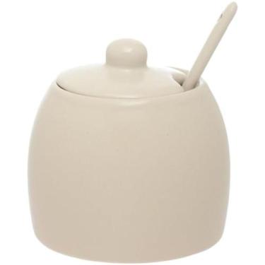 Imagem de Açucareiro Cerâmica E Colher Sarah 380Ml De Bancada Mesa - Hauskraft