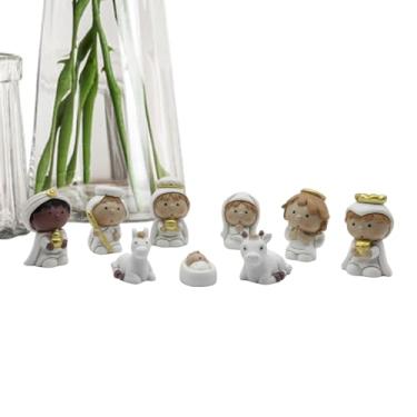 Imagem de Figuras Do Presépio Pequenas, Miniatura De Resina Para Decoração De Natal Escritório, Escultura Artesanal Do Presépio, Para Estante Vitrine Mantel Igreja Grupos Colecionadores Sala De Estar Quarto