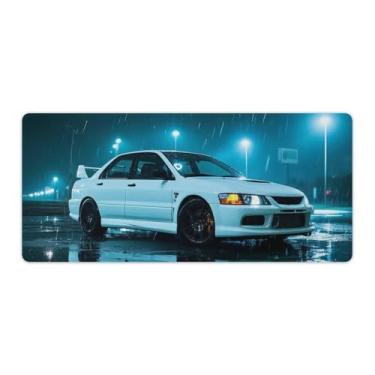 Imagem de HouLaiZhe JDM Lancer Looks Cool in The Rain Gaming Mouse Pads JDM Car Desk Pads Grandes Mousepads para teclado de mesa, computador, Mat, 40 x 90 cm