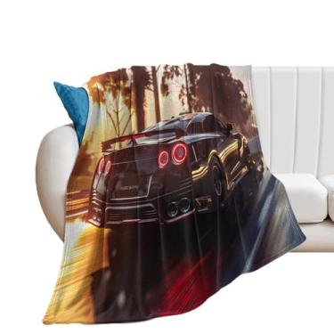 Imagem de HouLaiZhe Cobertor de flanela super macio Speed ​​r35 esportes pôr do sol leve cobertores refrescantes para sofá-cama cadeira sofá carro viagem ao ar livre leve quente 76 cm x 101 cm
