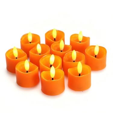 Imagem de CANDLE CHOICE Luzes de chá sem chamas operadas por bateria, pavio preto realista, cintilante, LED cintilante, velas votivas, mesa de festa de casamento, decoração de Halloween, Natal, pilhas, inclui