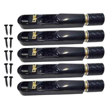 Imagem de YIJU Conjunto de ponte headless para guitarra com tailpiece e chave de ajuste - Peças de reposição para ponte de guitarra, 5 Cordas Pretas