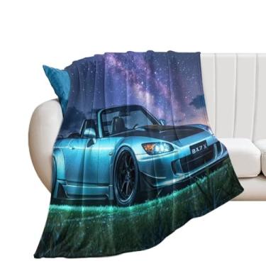 Imagem de HouLaiZhe Cobertor super macio de flanela S2000 céu estrelado noturno JDM cobertor de resfriamento leve para sofá cama cadeira sofá carro viagem ao ar livre leve quente 127 x 152 cm