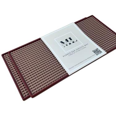 Imagem de MARELUNNA Pacote com 2 tapetes de barra de borracha de 30,5 x 15,2 cm para bancada. Estação de café, acessórios de cafeteria e decoração.