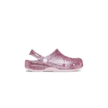 Imagem de Sandália Crocs Classic Glitter Infantil Rosa-Feminino