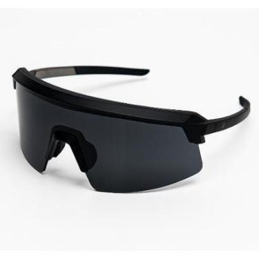 Imagem de Oculos de Sol Preto Esportivo Corrida Beach tennis Summer Pro - Blackout lente preta Black Vision-Unissex