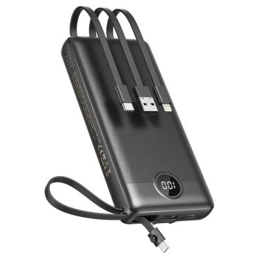 Imagem de Carregador De Bateria Power Bank 10000Mah Turbo Com 4 Cabos