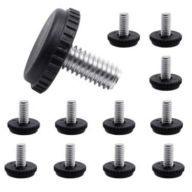 Imagem de Litoexpe 12 peças 1/10.2 cm-20 parafusos de aço inoxidável para pés de nivelamento de móveis, niveladores ajustáveis de móveis de pátio para pernas de mesa e cadeira