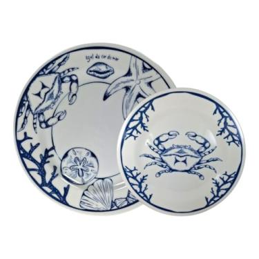 Imagem de Jogo Pratos Melamina Raso Redondo Pequeno 23cm Grande 28cm Casa Nova Casal Armário Decorado (12)