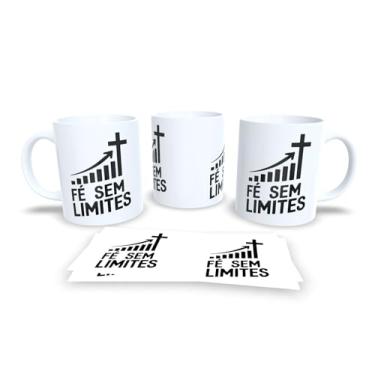 Imagem de Caneca Branca com Frase Religiosa A Fé Meu é GPS, Cruz e Design Colorido, Cerâmica (19442)