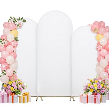 Imagem de Conjunto de capas de arco de 2 m, 1,8 m, 1,8 m, para decoração de casamento, decoração de festa de aniversário, chá de bebê (branco)
