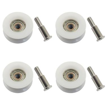 Imagem de LDEXIN 4 peças de rodas para porta de chuveiro, rolos, peças de reposição, 22,5 mm de diâmetro