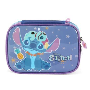 Imagem de Estojo Lilo Stitch Box Escolar Juvenil Menina Violeta Luxcel