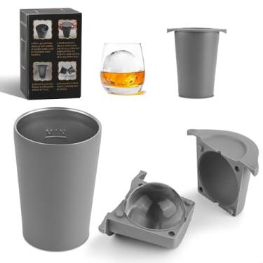 Imagem de Forma de cubo de gelo transparente para uísque e coquetéis, moldes de silicone premium sem BPA, máquina de gelo esférica de liberação fácil (pacote com 1)