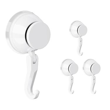 Imagem de Ganchos de chuveiro com ventosa para bucha, roupão, toalha, resistente (pacote com 2) à prova d'água, ganchos de sucção a vácuo reutilizáveis para banheiro e cozinha (2)
