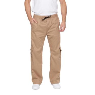 Imagem de Calças Cargo Modelo Street Wear Estilo Balão 6 Bolsos Jeans e Sarja - 