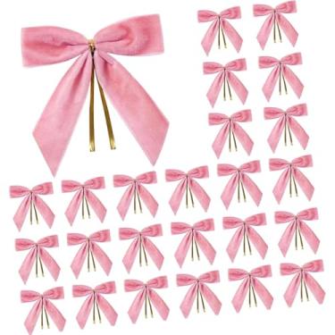 Imagem de shamjina 24 Laços de Natal, Artigos para Festas, Decoração de Fundo, Guirlanda, Enfeite para Vitrine de Loja, Bar ou Shopping, Rosa