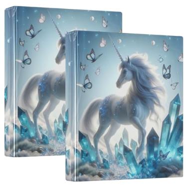 Imagem de Fichário de organização de unicórnio com armazenamento e prancheta de enfermagem, 2 unidades, material escolar