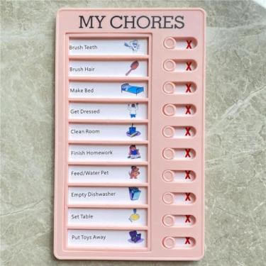 Imagem de Quadro de notas multifuncional para pendurar na parede, quadro de tarefas ajustável, organizador reutilizável para escritório em casa, rosa