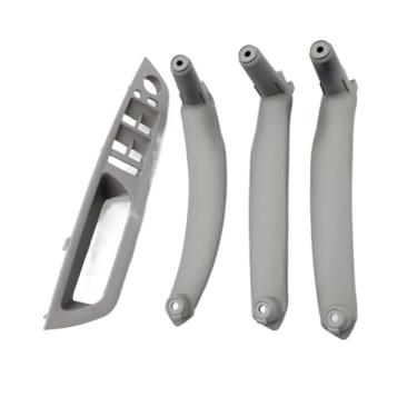 Imagem de 4 pçs conjunto carro frente motorista maçaneta da porta braço capa interior puxar painel guarnição compatível para bmw x5 x6 e70 e71 2007-2013(Gray LHD 4PCS SET)