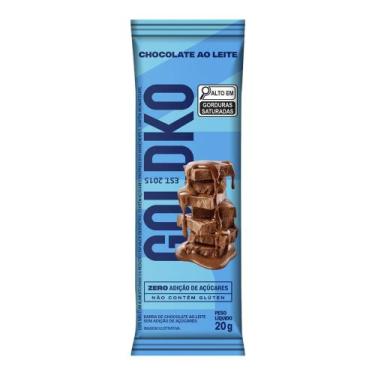 Imagem de Barra de Chocolate ao Leite Zero Adição de Açúcares GoldKo 20g