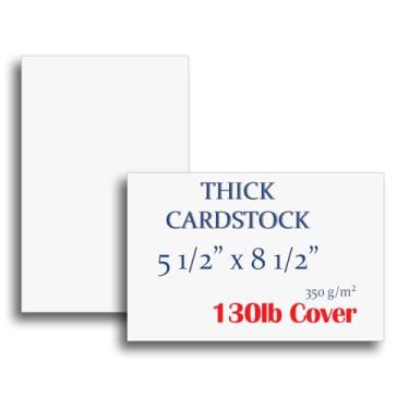 Imagem de Cartolina branca em branco 14 x 21,5 cm - capa pesada de 59 kg - tamanho de meia carta 14 x 21,6 cm (pacote com 250)