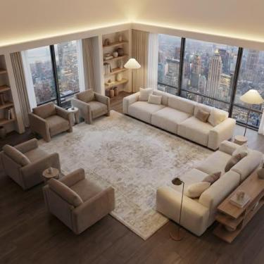 Imagem de Zanipex Tapetes de área de 20 x 25 cm para sala de estar, tapetes laváveis para quarto, 13 x 17 cm, entrada de corredores, cozinha, interior, boho, tapete bege bege (bege claro, 9,5 x 1,5 m