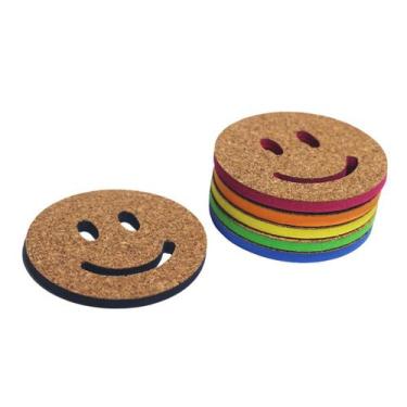 Imagem de 10 Porta Copos Smile Emoji Happy Divertido Cores Apoio Jogo - Idealiza