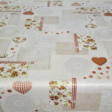 Imagem de Toalha De Mesa Térmica Impermeável Pvc Coração  0,70 X 1,00 - Idealiza